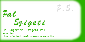 pal szigeti business card