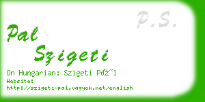 pal szigeti business card